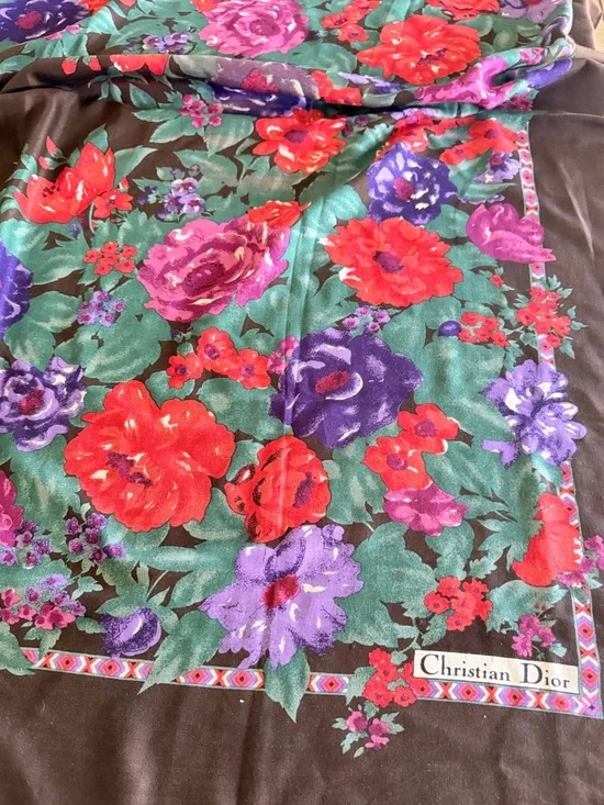 Christian Dior Vintage Floral Scarf - Picture 4 of 5